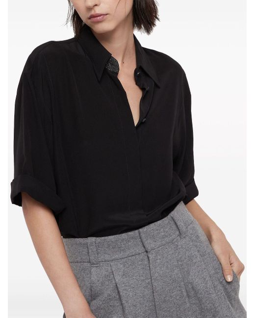 Camicia monili con perline di Brunello Cucinelli in Black da Uomo