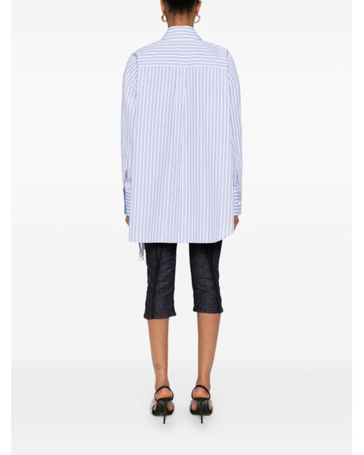 Camicia con rifinitura in pizzo di The Attico in Blue da Uomo