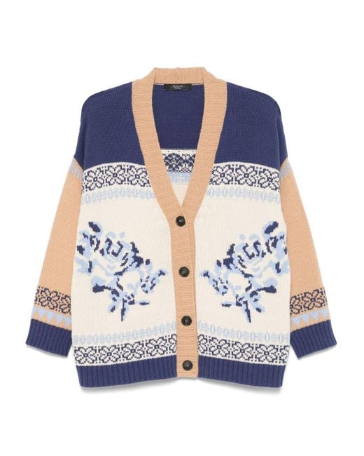 Cardigan color block henry di Max Mara Weekend 1 usc in Blue da Uomo