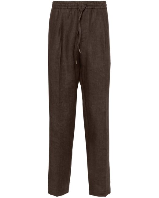 Pantalone wimbledon in lino marrone di BRIGLIA in Brown da Uomo
