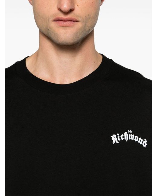 T-shirt over nera di John Richmond in Black da Uomo