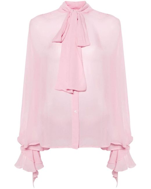 Camicia con fiocco di Pinko in Pink
