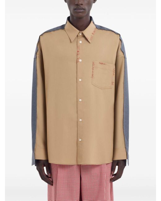 Camicia Bicolore di Marni in Natural da Uomo