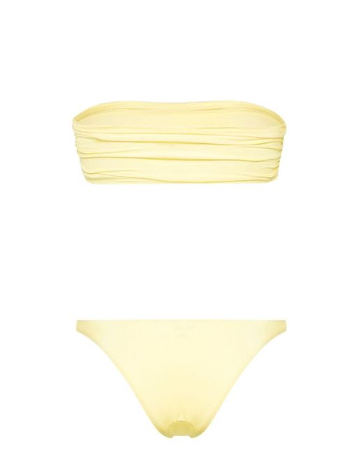 Bikini a fascia con applicazione di The Attico in Yellow