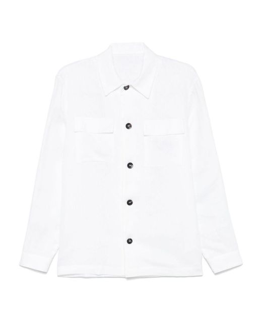 Camicia bianca in lino di Michael Coal in White da Uomo