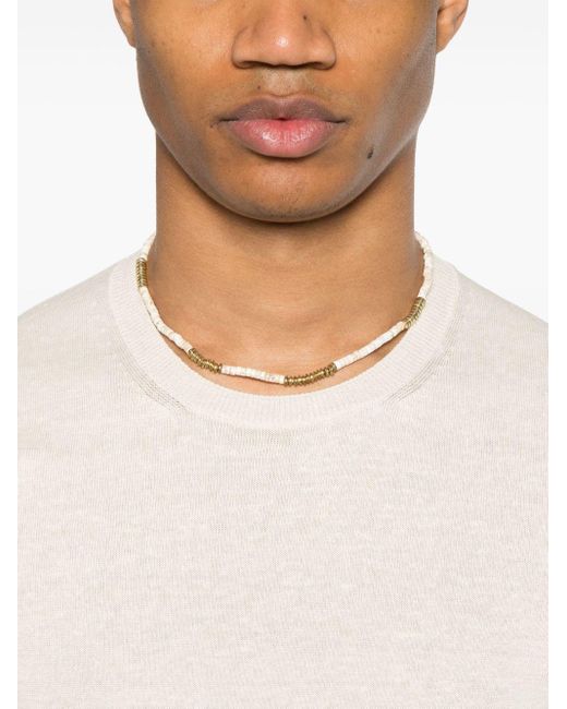 T-shirt josh in maglia di Tagliatore in Natural da Uomo