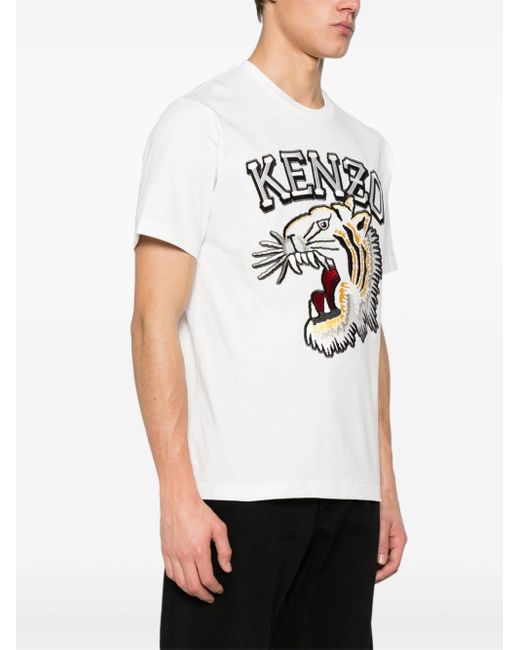 T-shirt tiger varsity di KENZO in White da Uomo