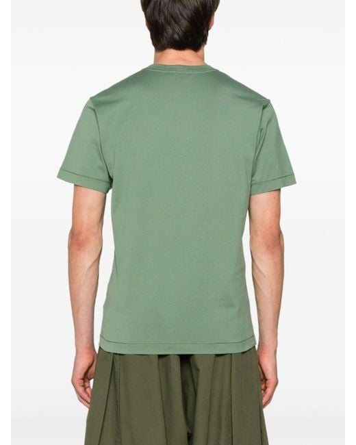 T-Shirt Con Applicazione Compass di Stone Island in Green da Uomo