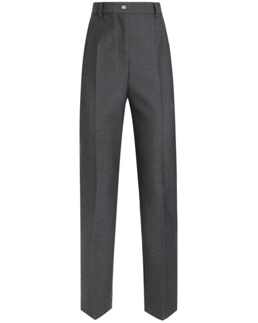 Pantaloni Dritti Con Effetto Stropicciato di Dolce & Gabbana in Gray