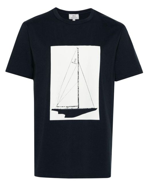 T-shirt Boat di Woolrich in Blue da Uomo