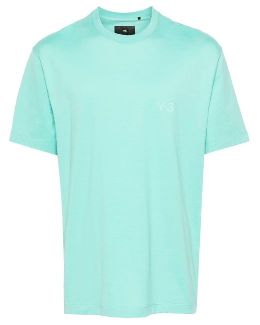 T-shirt logotype verde acqua di Y-3 in Blue da Uomo