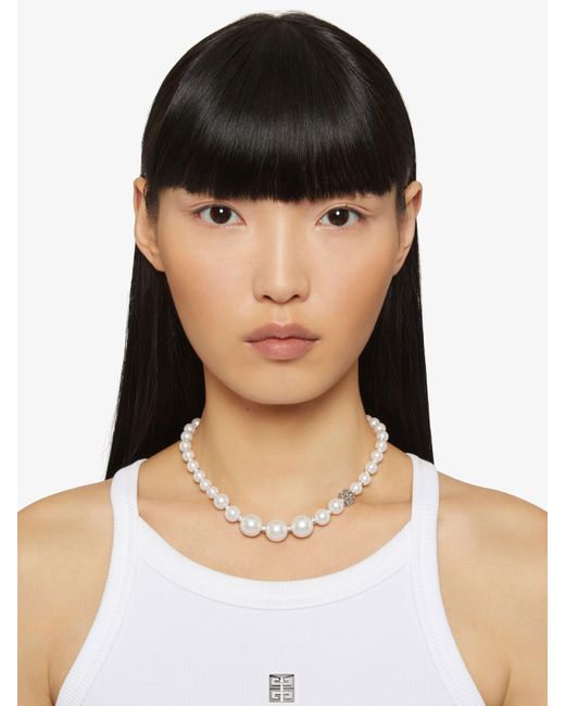 Collier Pearl en métal avec cristaux Givenchy en coloris White