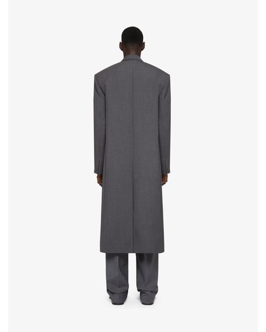 Manteau oversize à double boutonnage en laine Givenchy pour homme en coloris Gray