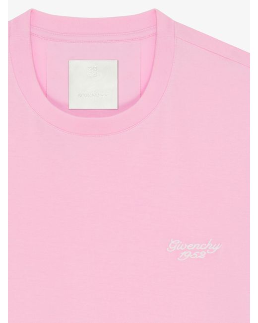 T-shirt 1952 slim in cotone di Givenchy in Pink da Uomo
