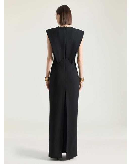 Givenchy Black Structured Sleeveless Stretch-Wool Blend Maxi Dress