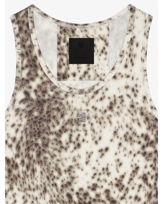Canotta in jersey slim con stampa leopardo delle nevi di Givenchy in White