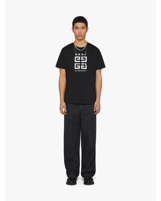 Givenchy Black 4G Stars Slim Fit T-Shirt for men