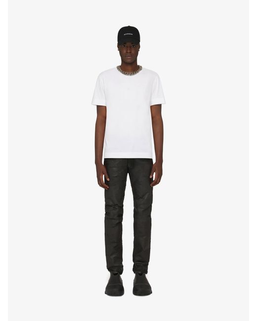 T-shirt slim en coton avec broderie 4G Givenchy pour homme en coloris White