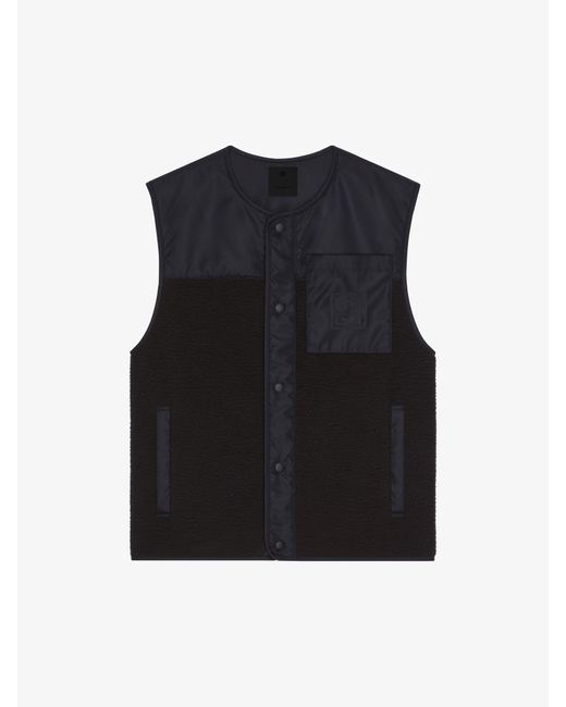 Givenchy Black Waistcoat In Mixed Fabrics for men