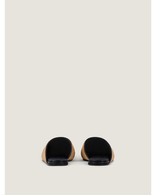 Givenchy Natural Label Raffia-Effect Flat Mules