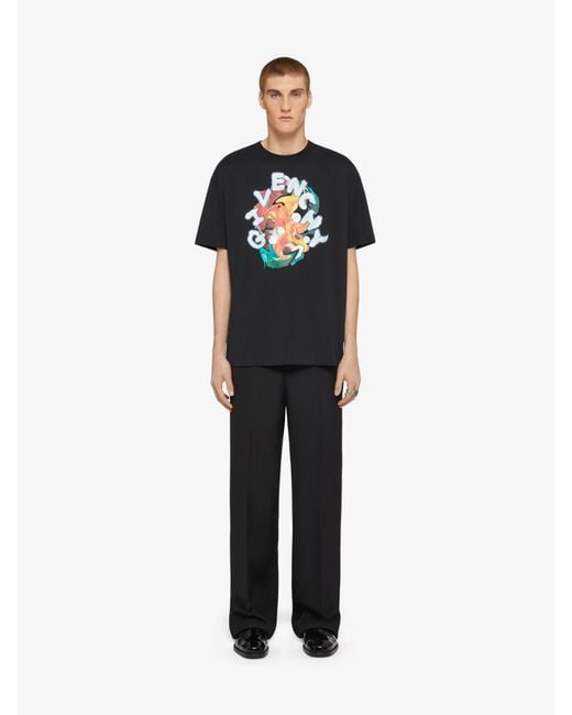 Givenchy Black Psychedelic Oversized T-Shirt for men