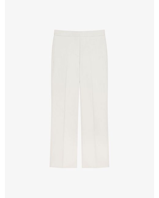 Givenchy White Cropped Fit Tailored Pants In Cotton