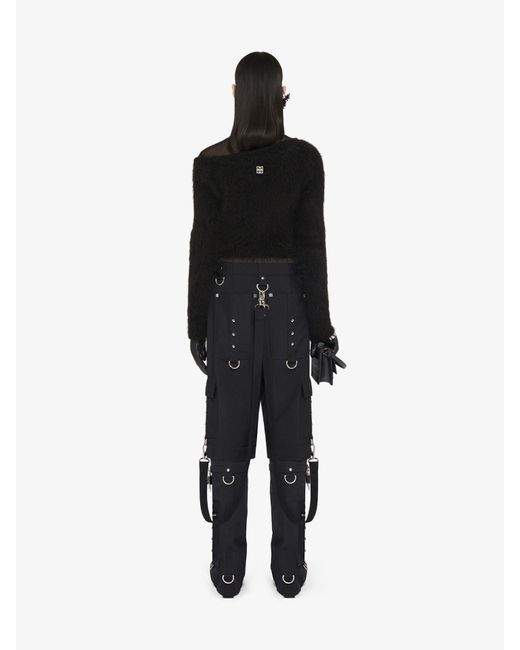 Pullover corto asimmetrico in lana di alpaca di Givenchy in Black