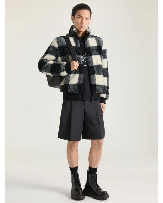 Givenchy Black Checked Fleece Jacket for men