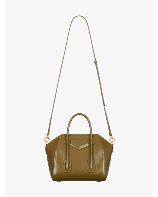 Givenchy Metallic Mini Antigona Lock Bag In Box Leather
