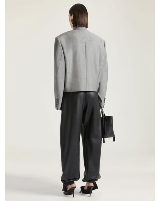 Givenchy Gray Single-Breasted Cropped Jacket