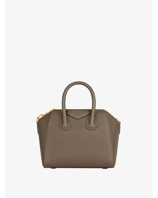 Givenchy Natural Mini Antigona Bag In Grained Leather