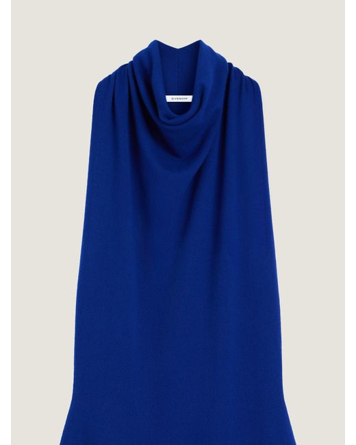 Givenchy Blue Long Draped Dress