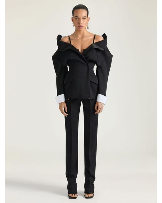 Givenchy Black Single-Breasted Slashed Jacket