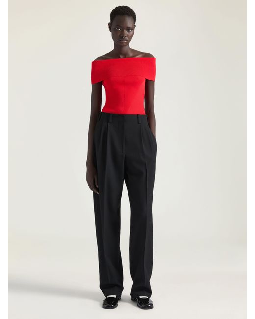Givenchy Red Slim Fit Off-The-Shoulder Top