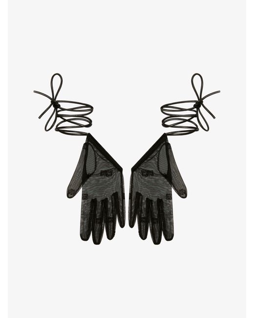 Givenchy White Mini Asymmetrical Gloves