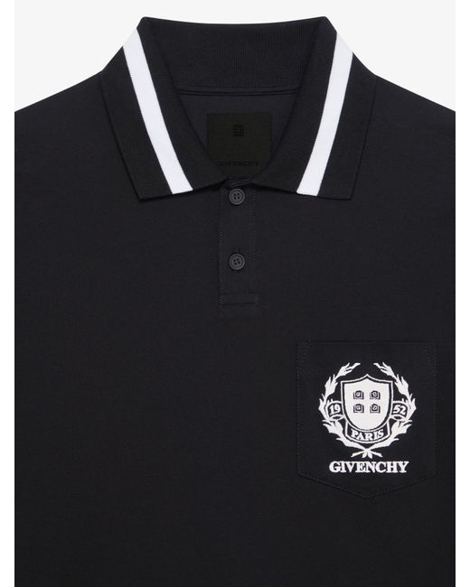 Polo Crest in cotone di Givenchy in Black da Uomo