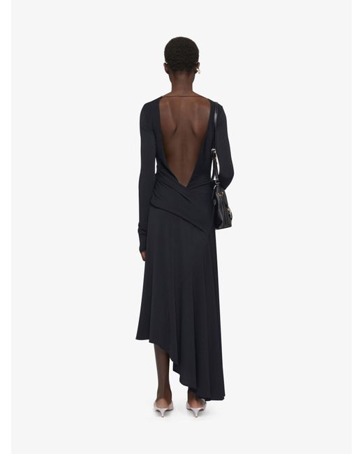 Givenchy Blue Asymmetric Draped Dress