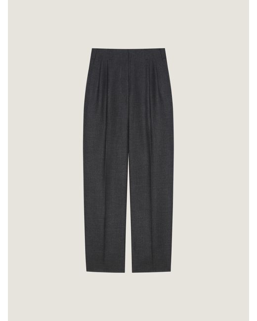 Givenchy Gray Wool Double Pleat Tailored Trousers