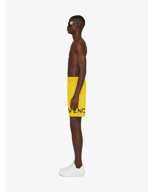 Givenchy Yellow 4G Long Swim Shorts for men