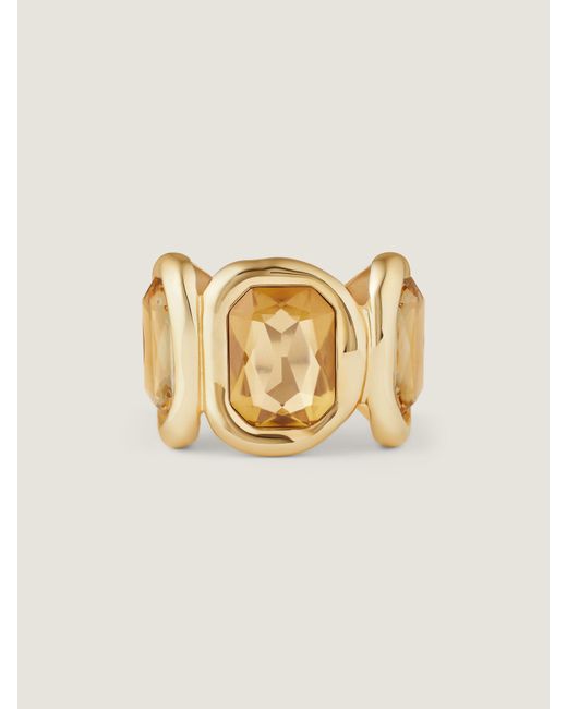 Bracciale rigido Sculptural Crystal in metallo e cristalli di Givenchy in Natural