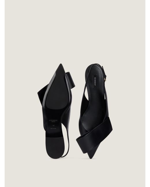 Givenchy White Twisted Ribbon Flat Slingbacks