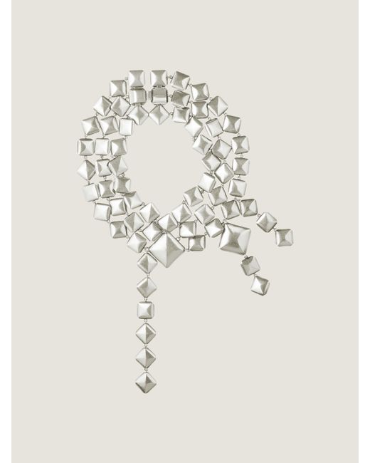 Givenchy White Deconstructed Crystals Multi-Row Necklace