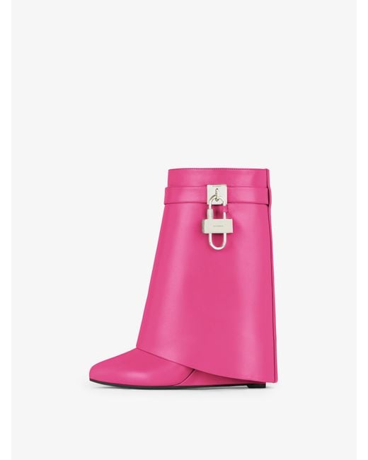 Givenchy Pink Shark Lock Ankle Boots