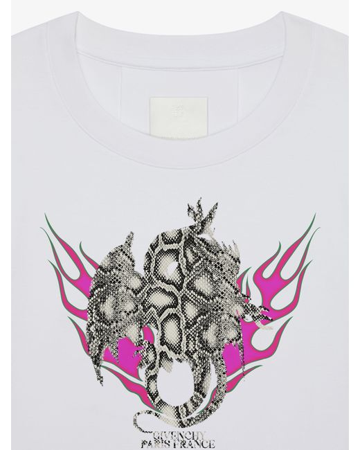 T-shirt ample en coton avec imprimé Dragon Givenchy pour homme en coloris White