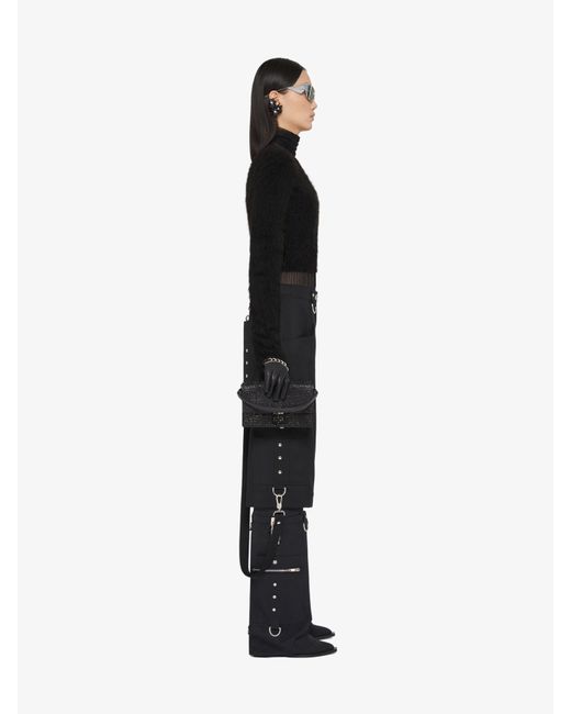 Pull cropped asymétrique en laine d'alpaga Givenchy en coloris Black