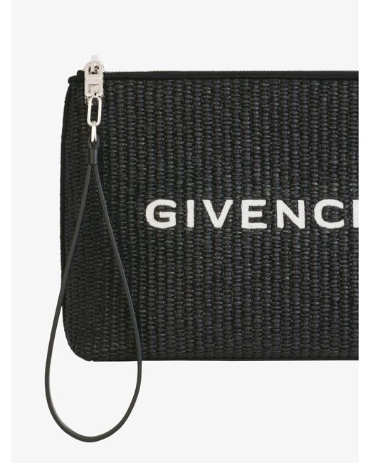 Givenchy White Travel Pouch In Raffia