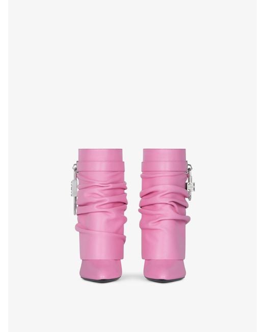 Givenchy Pink Shark Lock Stiletto Ankle Boots