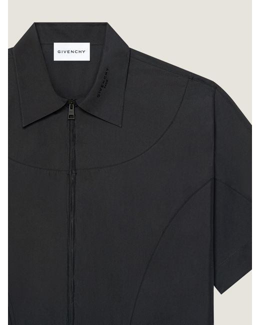 Givenchy Black Couture Seam Shirt With Mix Material Cut Outs for men