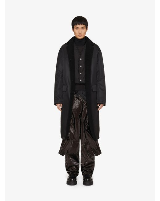 Givenchy Black Long Coat With Shearling Lining for men