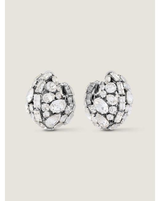 Givenchy Natural Bold Crystals Clip Earrings